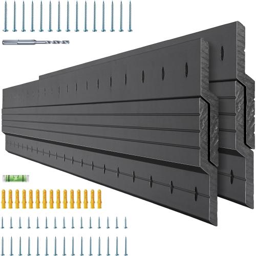 Black French Cleat Hanger 41 inch - 2 Pairs Heavy Duty Aluminum Alloy Z Bar Clips Picture Hanging Kit Wall Mounting 500 lbs Load Interlocking Brackets Mirror Hanging Hardware Frame Hanger