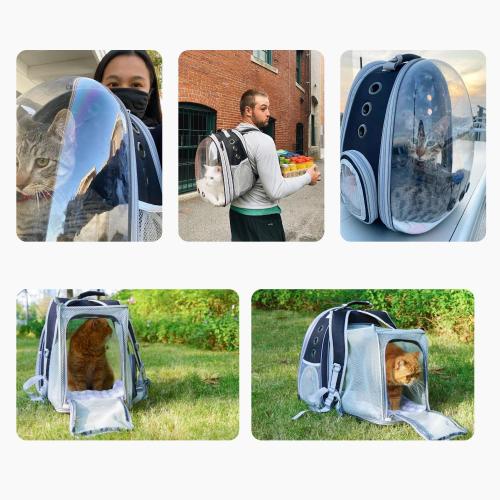 Lollimeow Cat Carrier Backpack, Expandable Bubble Pet Carrier for Cats and Small Dogs, Airline Approved Travel Backpack for Hiking, Walking & Outdoor Adventures - Supports up to 14 lbs