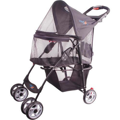 Full-Window pet Stroller 4 Wheels for Cats & Dogs, with Storage Basket,Cup Holder, Travel Puppy/Cats Stroller.