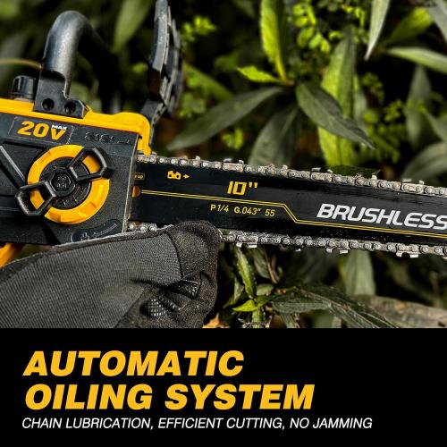 2-IN-1 Cordless 10-Inch Pole Saw And Chainsaw Compatible with Dewalt 20V MAX* Battery, Total Reach of Max 15ft, Auto Oiling, Electric Pole Saw for Tree Trimming Pruning (Battery NOT Included)