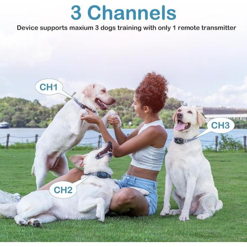 Dog Training Collar, Dog Shock Collar with Remote Control, 2500FT and 4 Training Modes Beep, Vibration, Electric Shock, IP67 Waterproof Rechargeable E-Collar for All Breed
