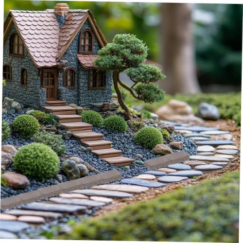 Kisangel 40pcs Miniature Brick Landscape Decor for Aquatic Turtle Tanks DIY Mini Wall Bricks for Miniature Dollhouse Scene Building for Garden Landscaping