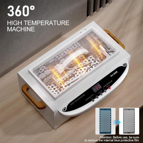 AORAEM High Temperature Nail Tool Cleaning Machine, 1.65L Autoclave Cleaner 110V 300W Dry Heat Metal Cleaning Box with Adjustable Temperature & Timer, Professional Nail Tool Cleaner for Home Salon