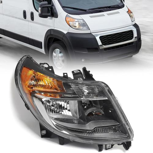FIONE 6 Pins Headlight W/DRL for Dodge Ram ProMaster 1500 2500 3500 Cargo Van 2014-2022 Halogen Headlamp Assembly RH Passenger 68154588AK CH2503291