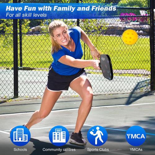 Pickleball Paddles, USAPA Approved Fiberglass Surface Pickleball Set with Pickleball Rackets, Pickleball Paddles Set ​for Men Women