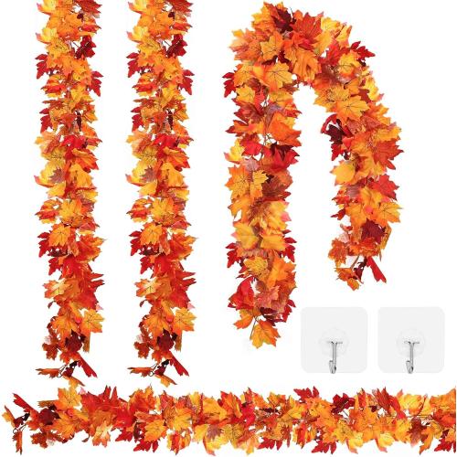 Aneco 4 Pack Artificial Autumn Maple Leaves Garland