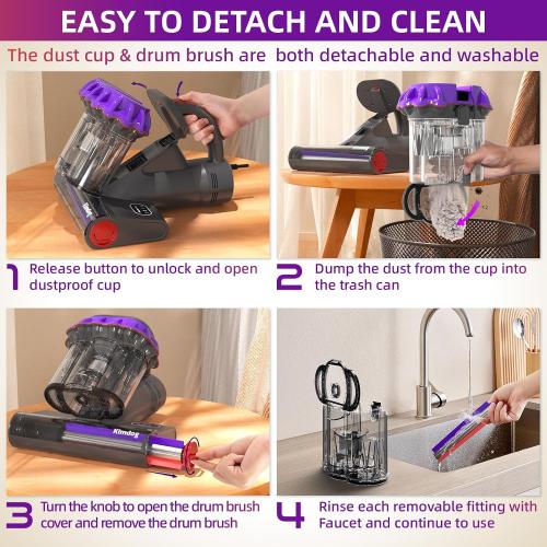 Mattress Vacuum Cleaner 16Kpa Bed Vacuum with 253.7nm UV-C Light,140°F Heat & HEPA Filter,500W Handheld Vacuum for Couch,Sofa & Pet