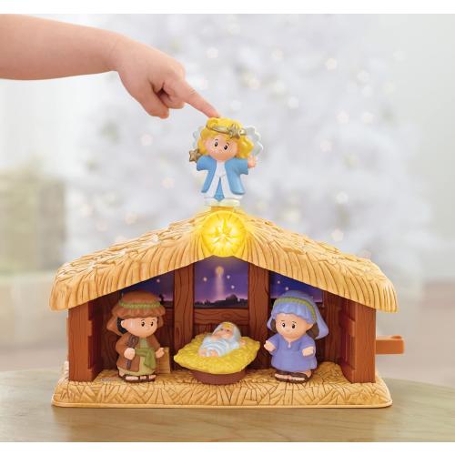 Fisher-Price Little People Toddler Toy Christmas Story Nativity Playset with Light & Music for Preschool Pretend Play Kids Ages 1  Years