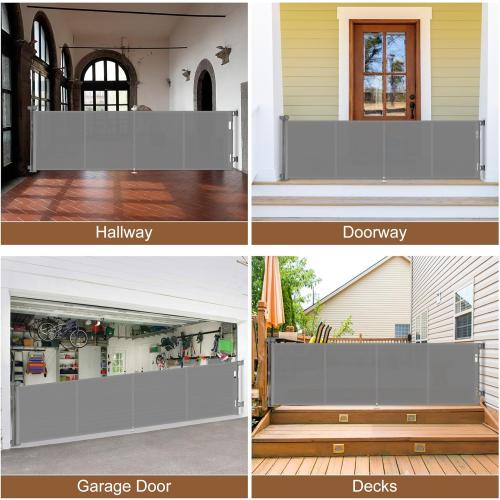 Upgrade 200 inch Retractable Baby Gates Extra Wide with Reinforced Strip Design to Prevent Crawling Through, 200 Retractable Dog Gate, 42 Tall, Retractable Gate for Indoor/Outdoor