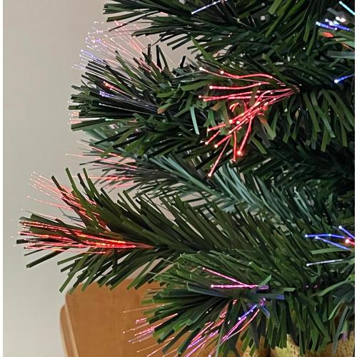 Flexible Flyer Small Fiber-Optic Christmas Tree. Pre-Lit LED Multi-Color Changing Xmas Decoration, 4 Ft