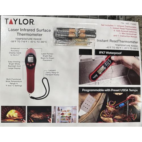 Digital Thermometer Bundle, Laser Infrared Surface & Instant Read, IPX7 Waterproof, Wide Temperature Range -58°F to 716°F‼️light dirt‼️