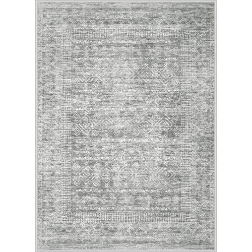 Washable Area Rug 2x3: Moroccan Entryway Rug Geometric Farmhouse Boho Throw Rug Non Slip Low Pile Soft Indoor Doormat for Entrance Bedroom Kitchen Hallway (Grey,2x3)