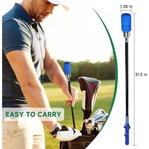 Golf Swing Speed Trainer, Click Stick Golf Trainer for Inertia & Swing Rhythm Practice, Weighted Golf Training Aid with Comfort Grip Helps Enhance Strength & Maintain Good Grip Habits
