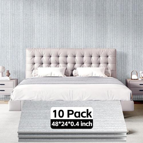 10Pack Large Acoustic Panels, 48x24x0.4 inch Sound Proof Panels for Walls, Self-Adhesive Sound Dampening Wall Panels, Noise Absorbing Decorative Wall Panels, Wall Noise Blocker for Home Studio (Grey)