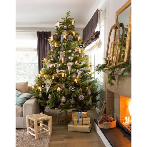 3.15 Christmas Ball Ornaments Brown 12 Pcs Shatterproof Christmas Tree Decorations Xmas Tree Medium Christmas Ornaments Balls with Hanging Loop for Halloween Wedding Holiday Party Wreath Home Decor