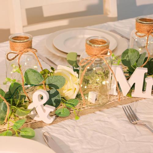 Set of 12 Vintage Glass Vases for Flowers Farmhouse Clear Glass Vases for Centerpieces Small Flower Vases with Twine Ties for Wedding, Parties & Home Decor