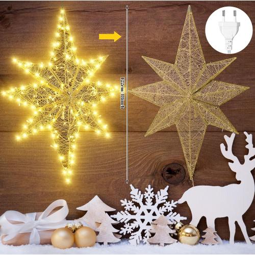 48 x 40.5 in Christmas Bethlehem Star Outdoor Additional 120V LED Light Outdoor Bethlehem Christmas Light Waterproof Lighted Xmas Star Hanging for Holiday Party Xmas Home Decor