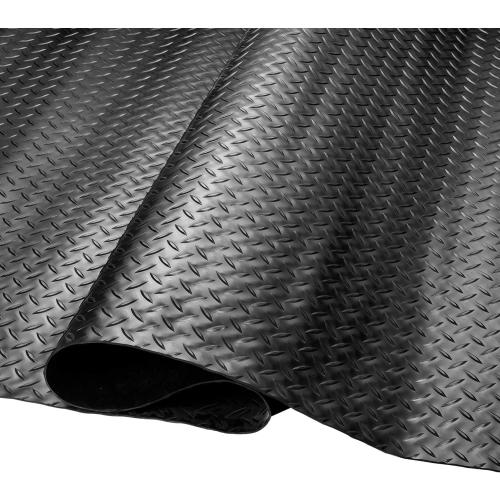 SEAL 4 x 8 Ft Premium Garage Floor Mat, Solid 2.8mm Thickened Black Commercial Grade Heavy Duty Parking Mat for Garage Floor, Golf Cart, Water/Stain Resistant Floor Runner (Embossed Diamond Plate)