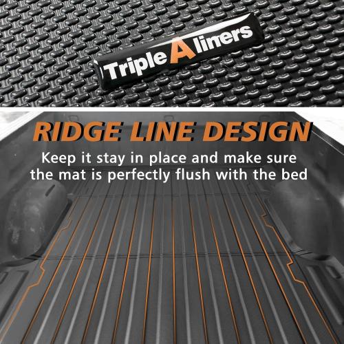 TripleAliners Truck Bed Mat Compatible with 2007-2019 Chevy Silverado/GMC Sierra 1500 2500 3500HD LD Limited Accessories 6.6FT Bed Perfectly Flush All Weather Protection TPE HeavyDuty Pickup Mat