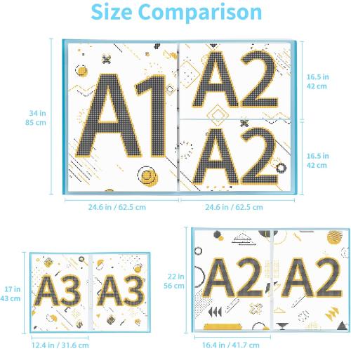 ARTDOT A1 Storage Book for Diamond Painting Kits, Diamond Art Portfolio Folder for Diamond Painting Accessories with 13 Pockets, 26 Views Protectors (34x25.4inches)