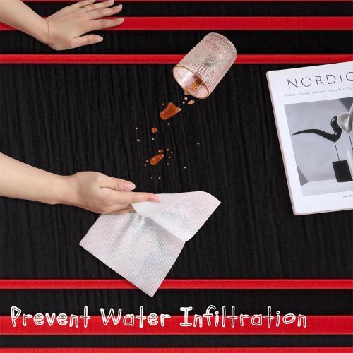 3x4 Modern Geometric Area Rug, Black Carpet, Red Border Line Design, with Non-Slip Backing, Stain Resistant and Washable, Suitable for Bedroom, Living Room, Kitchen, Hallway, Entryway Rug