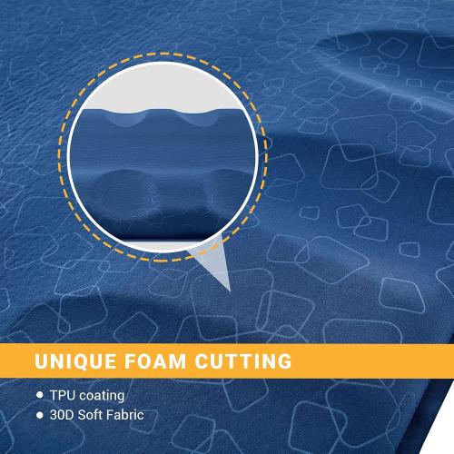 Dark Blue KingCamp Self Inflating Sleeping Pad 3D Inflatable Folding Sleeping Pad, Ultralight Camping Air Mattress for Tent Hiking and Adults,