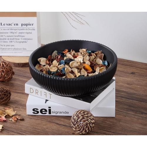 Aotea Crafts - Concrete Black Fruit Bowl for Kitchen Counter - Decorative Modern Industrial, Minimalist Fruit & Centerpiece Bowl - Sealed & Durable - Handcrafted -10 inch