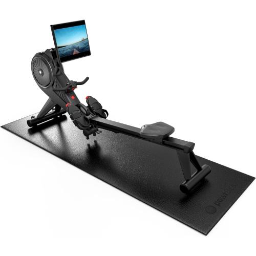 Powr Labs Rowing Machine Mat, Treadmill Mat for Carpet & Hardwood Floors - Rower Mat for Hydrow, Concept 2, Peloton Rower, Exercise Equipment, Gym Equipment