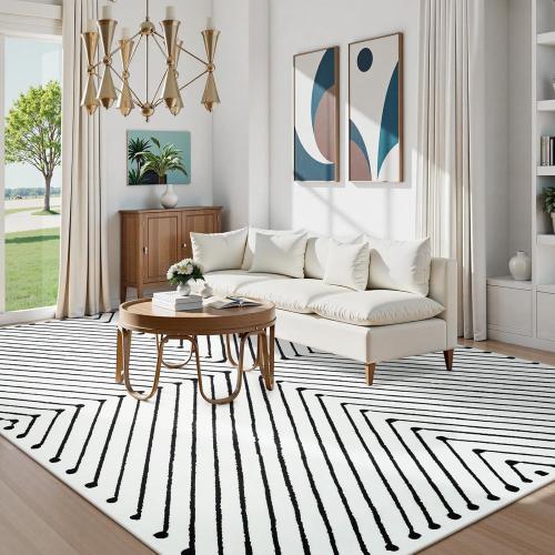 LIVEBOX Washable Area Rug 8x10 - Modern Area Rugs for Living Room with Non-Slip Backing, Non-Shedding Indoor Carpet for Bedroom Dining Room Home Office