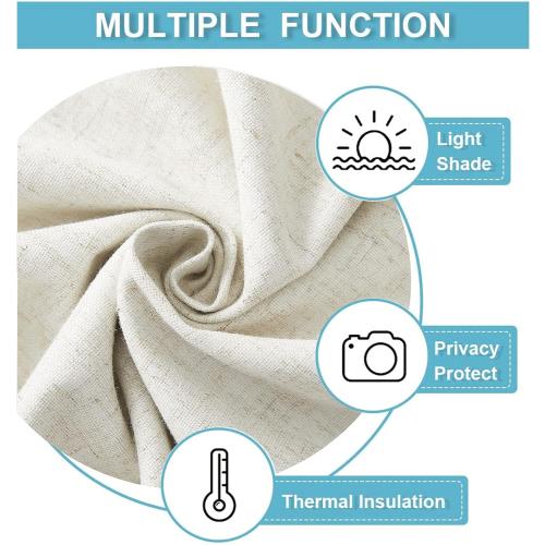 RYB HOME 100% Blackout Tricia Door Curtains, Linen Textured Blend Thermal Insulating Privacy French Door Window Tie Up Shades Sidelight Curtains for Kitchen, W 26 x L 72 inches, Linen, 1 Panel