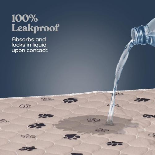 Pack of 2 Color Grey Super Absorbent Washable Pee Pads for Dogs - 2-Pack Superior Reusable Puppy Pads Pet Training Pads –100% Waterproof Dog Pee Pad Protects Against Urine Leakage Non-Slip Grip Prevents Slipping& Bunching