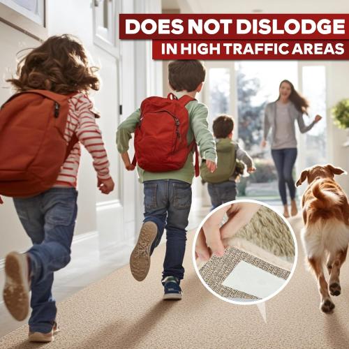 XFasten Double Sided Carpet Tape for Area Rugs, 2 Inch x 30 Yards – Heavy Duty Anti Slip Rug Grip Tape, Works as Rug Grippers, Residue Free, Wood Safe, Easy Removal for Hardwood and Laminated Floors