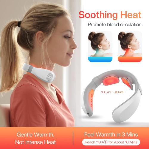 COMFIER Cordless Neck Massager for Pain Relief Deep Tissue, Vibration Travel Massager,Portable Neck Massager for Office