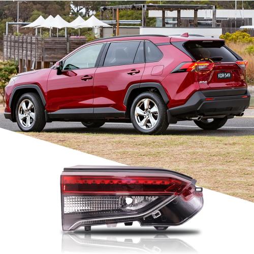 LED Tail Lights Taillights Assembly for 2019-2021 Toyota RAV4 Inner Left, Red Rear Brake Signal Plate Tail Lamp Replacement With Bulb and Harness, Inner Left Driver Side
