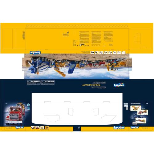 Bruder Toys 02813 Mack Granite Flatbed Truck with JCB Loader Backhoe