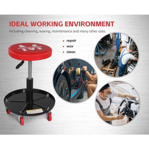 MaxWorks 80771 Pneumatic Roller Seat/Creeper with Adjustable Height - 300 lb Capacity