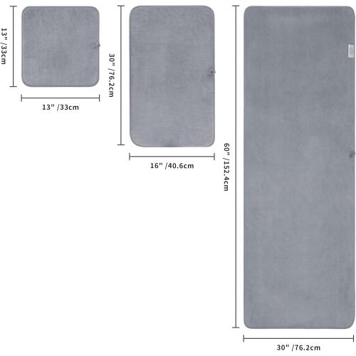 POLYTE Oversize, 60 x 30 in., Quick Dry Lint Free Microfiber Bath Towel Set, 6 Piece (Gray) (total of 18)