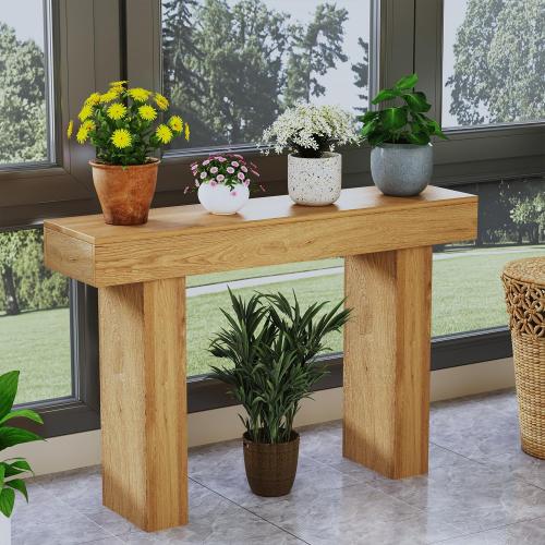 Console Table, Wooden Entryway Table, Rectangular Sofa Table Behind The Couch, Farmhouse Narrow Console for Entrance, Hallway, Living Room