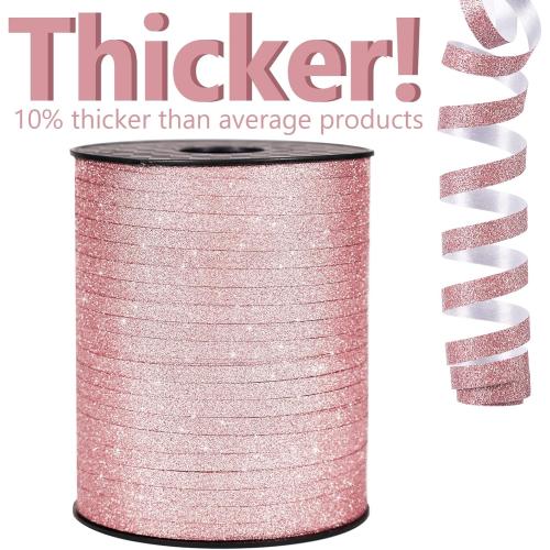 PartyWoo Rose Gold Ribbon - 500 Yard Curling Ribbon for Crafts, Balloons, Gift Wrapping, Hair, Florist Flowers (1 Roll)