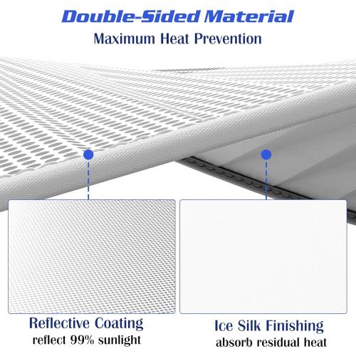 2025 Upgrade Tesla Model Y Sunshade Roof [No Gaps, No Sag] Heat Insulation Foldable Glass Roof Sun Shade with Nano Ice-Crystal Coatings, Accessories for Tesla Model Y 2020-2025, Tesla Interior