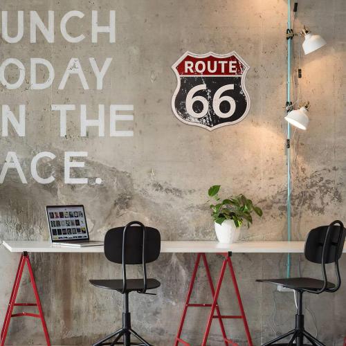 HANTAJANSS Route 66 Road Signs Vintage Room Decor Metal Sign Retro Road Sign Tin Decor Sign for Home, Room & Garage Wall Decoration 12× 12 Inches
