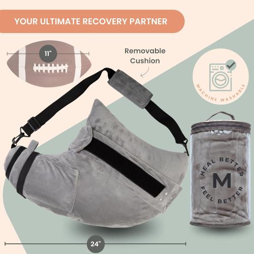 MOYOAMA Post Shoulder Surgery Pillow for Sleeping – Left/Right Arm Support with Adjustable Straps & Custom Firmness for Restful Recovery – Rotator Cuff, Bursitis, & Frozen Shoulder Pillow Post Surgery