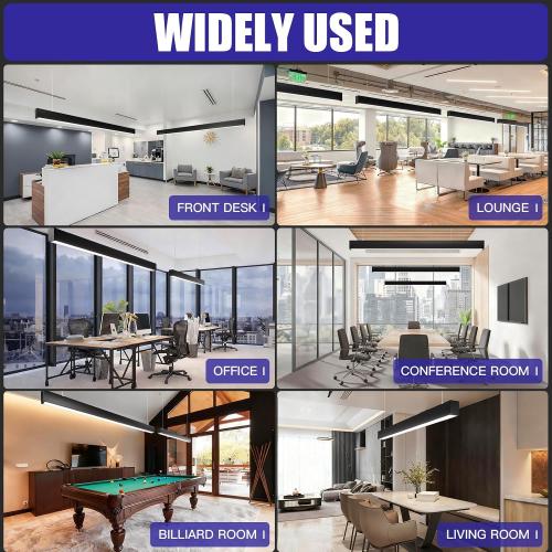 JTT 4FT LED Linear Light Fixture with Remote, 60W 3000K-5000K CCT Selectable Office Shop Light, 4 Foot Listed Dimmable Architectural LED Suspension Office Lighting Fixture(4Pack)