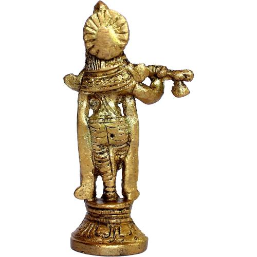 Esplanade - Brass - 3.5 - Krishna Makhan Chor Laddoo Gopal Baby Krishna Kishan Thakurji Murti Idol Statue Sculpture