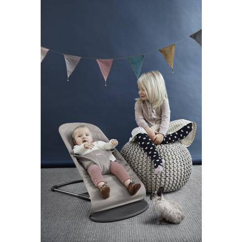 BabyBjörn Bouncer Bliss, Sand Gray, Cotton | 2-in-1 Adjustable Baby Bouncer Seat and Toddler Chair, Newborn to Toddler (8-29 lbs), 4 Positions, Lightweight & Portable