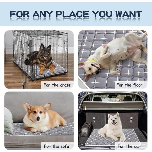 Bubble bear Dog Crate Mat - Ultra Soft, Washable & Anti-Slip Kennel Pad for Small/Medium/Large Dogs, Dark-Hued to Hide Stains (42x28)