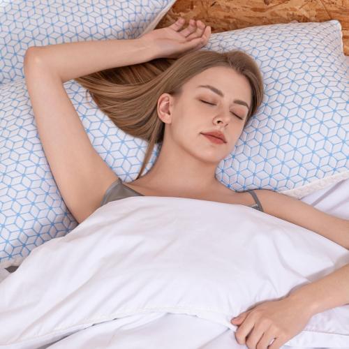 Shredded Memory Foam Pillows Queen Size Set of 2, Cooling Firm Pillows Queen Size 2 Pack for Bed, Adjustable for Side Back Stomach Sleepers