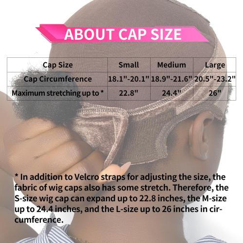 Labhairs Lace Wig Grip Cap for Women, 4x5 Lace Parting Max Make Part Freely, Non Slip Wig Gripper for Keeping Wigs In Place, Adjustable Wig Cap with Velcro Headband Make Your Wigs Glueless (Brown-L)
