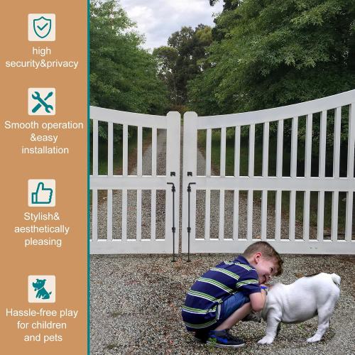 Size 36 Inch 2 pack Color Black Heavy Duty Gate Drop Rod for Gates,Gate Cane Bolt Drop Rod Hardware Ground Latch for Wooden Fences, 36 Cane Bolt Gate Drop Rod,Black Solid Steel(2 Pack for Gate Drop Rod)