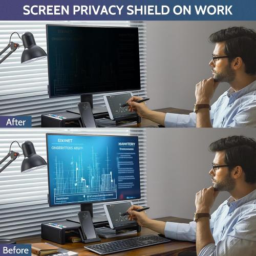 TINTED SCREEN Computer Privacy Screen, 27 Inch Privacy Screen for Monitor, Anti-Glare & Privacy Filters, Easy Installation, Screen Shield with 16:9 Aspect Ratio